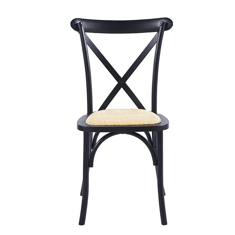 Silla Crossback Danubio madera rattan negra 2