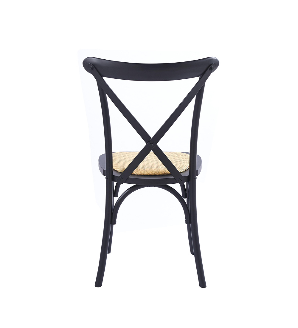 Silla Crossback Danubio madera rattan negra