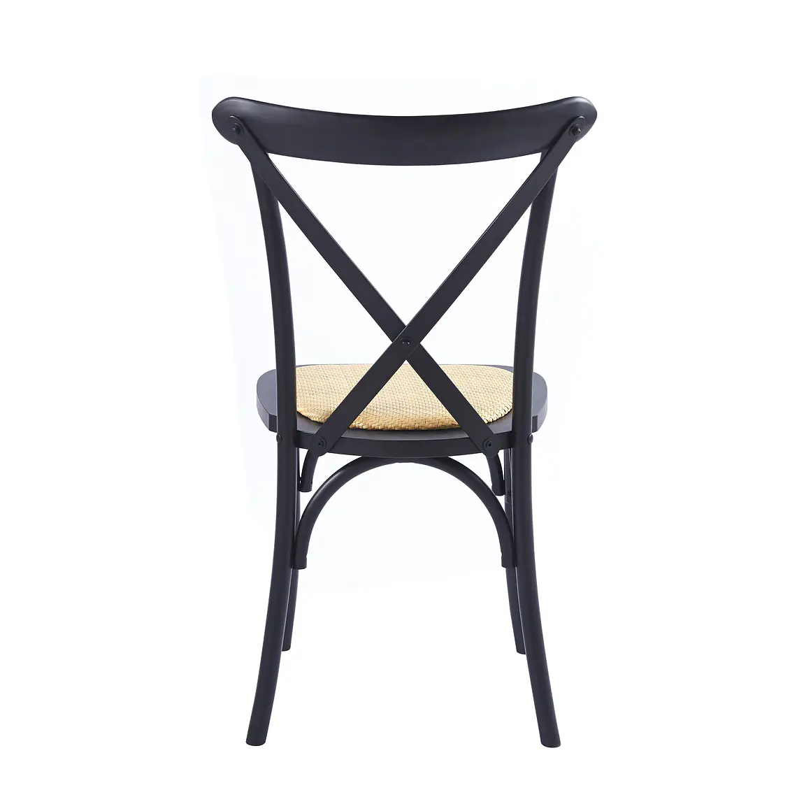 Silla Crossback Danubio madera rattan negra 4