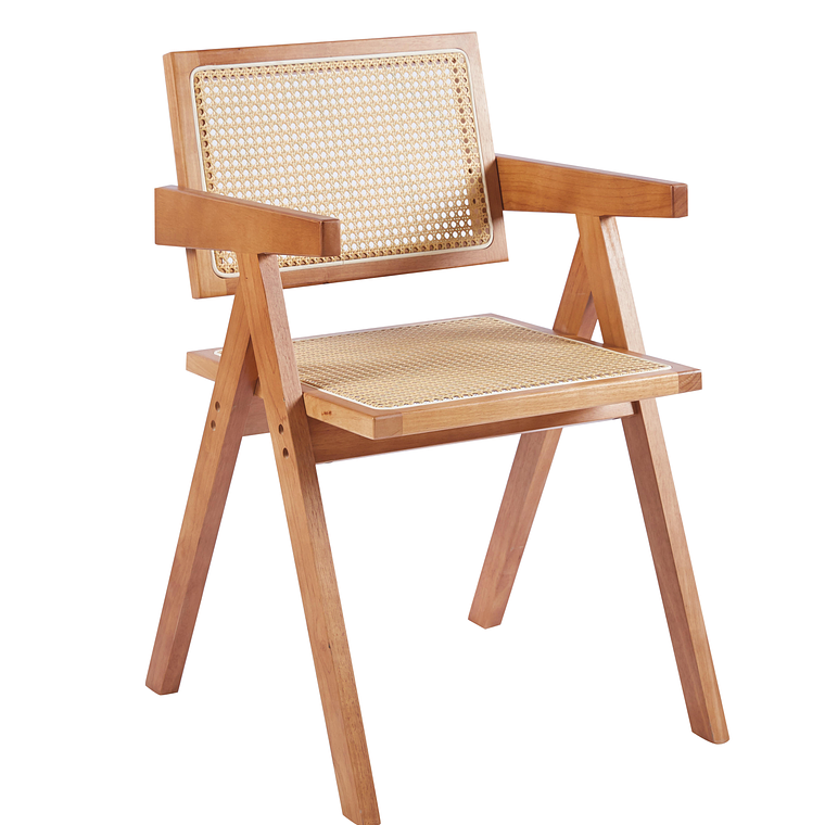 Silla Chandigarh madera rattan natural 1