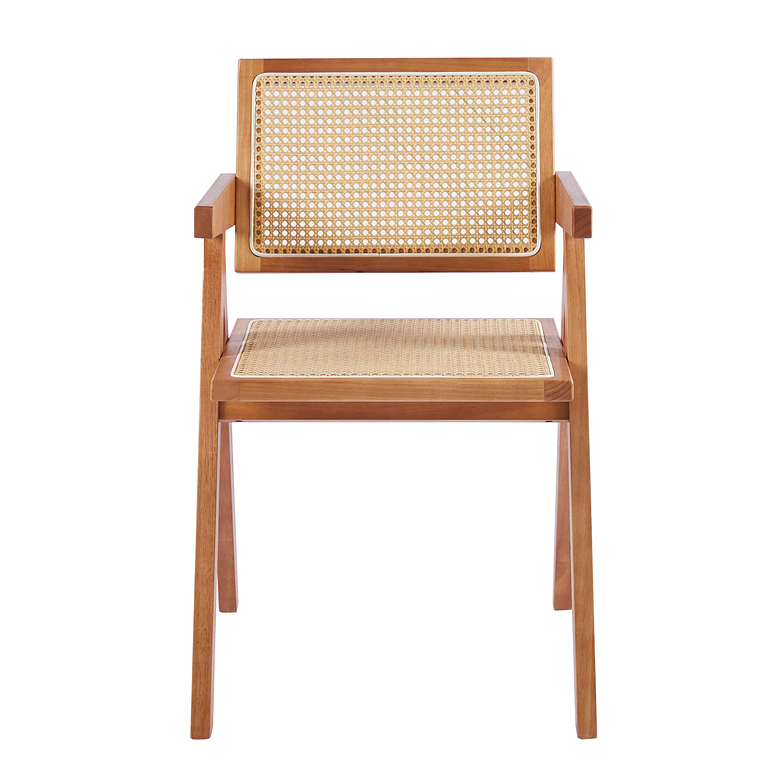 Silla Chandigarh madera rattan natural 3