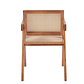Silla Chandigarh madera rattan natural - Miniatura 4