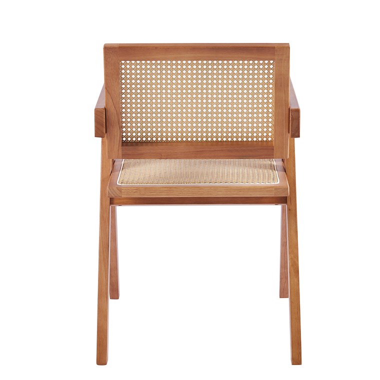 Pack 4 Sillas Chandigarh madera rattan natural 5