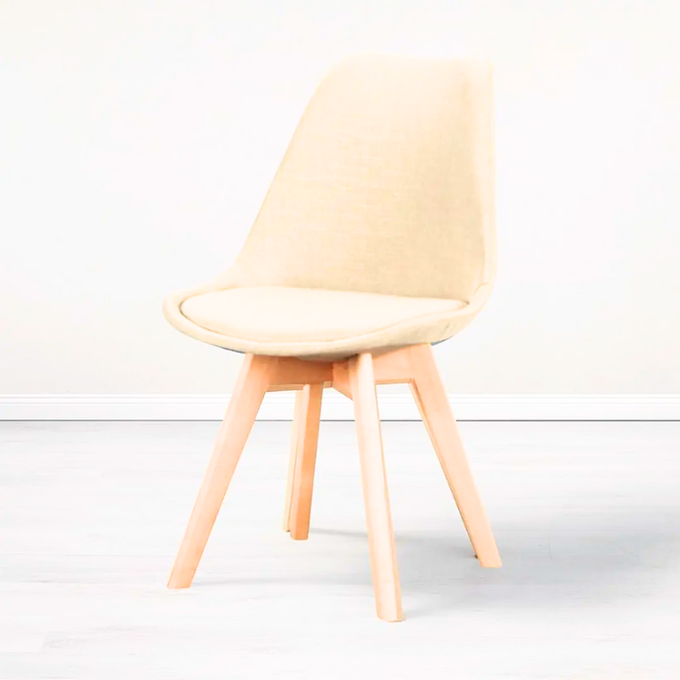 Comedor Osaka redondo vidrio 100 cm y 4 Sillas Tulip Lino  9