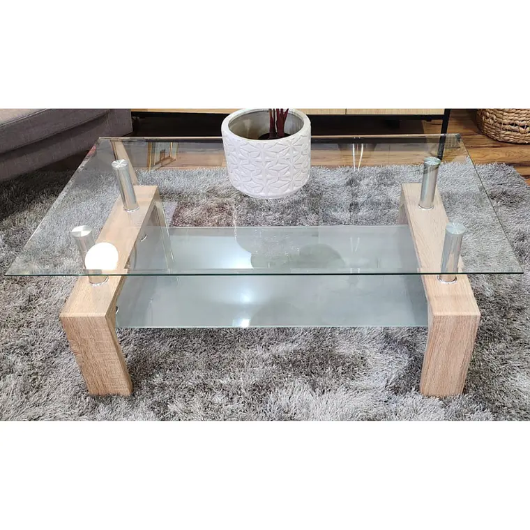 Mesa centro Prisma rectangular vidrio 3