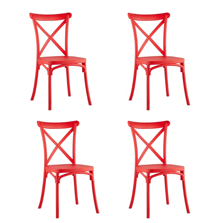 Pack 4 Sillas Crossback Danubio - Polipropileno 7