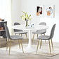 Comedor Nimes redondo blanco 100 cm con 4 Sillas Spoon Lino - Miniatura 1
