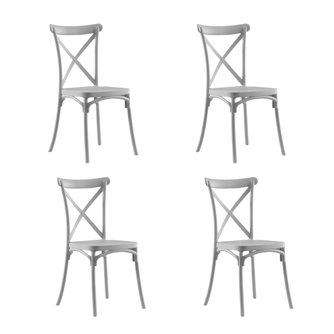 Pack 4 Sillas Crossback Danubio - Polipropileno 4