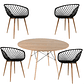 Comedor Pisa redondo madera 100 cm con 4 Butacas Mesh - Miniatura 2
