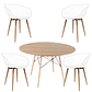 Comedor Pisa redondo madera 100 cm con 4 Butacas Mesh - Miniatura 1