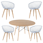 Comedor Pisa redondo madera 100 cm con 4 Butacas Mesh - Miniatura 3