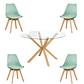 Comedor Jena redondo vidrio 100 cm con 4 Sillas Tulip - Miniatura 6