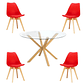Comedor Jena redondo vidrio 100 cm con 4 Sillas Tulip - Miniatura 9