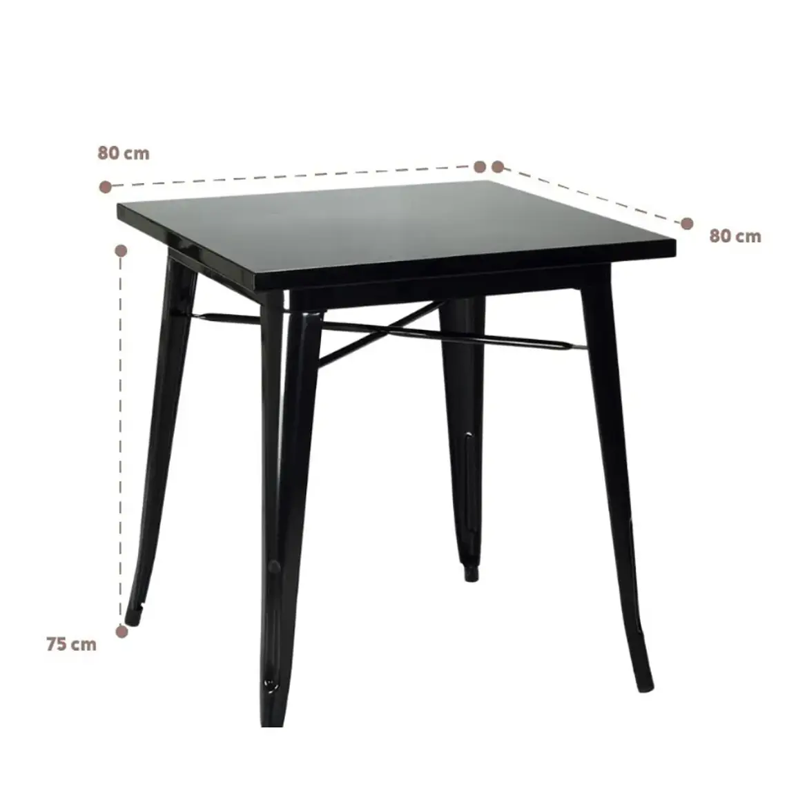 Mesa Tolix Cuadrada 80x80 cm 3