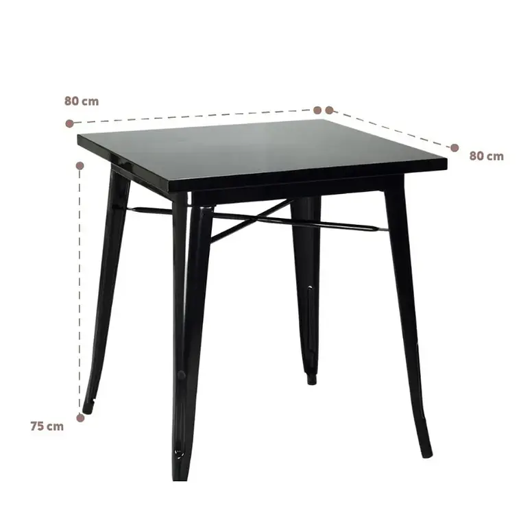Mesa Tolix Cuadrada 80x80 cm 3