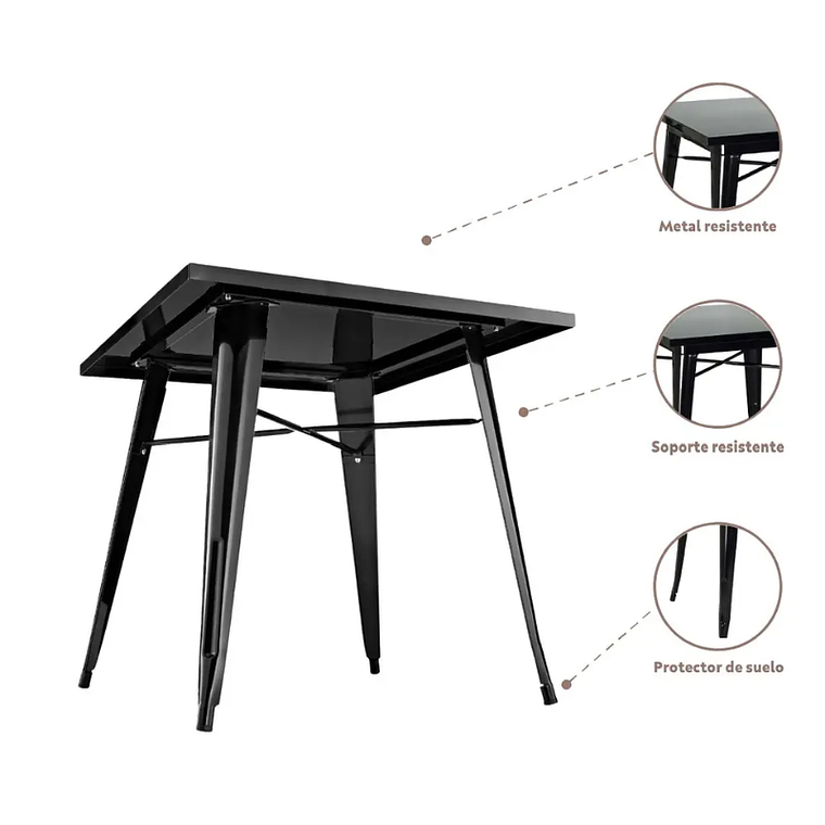 Mesa Tolix Rectangular 120x80 cm 2