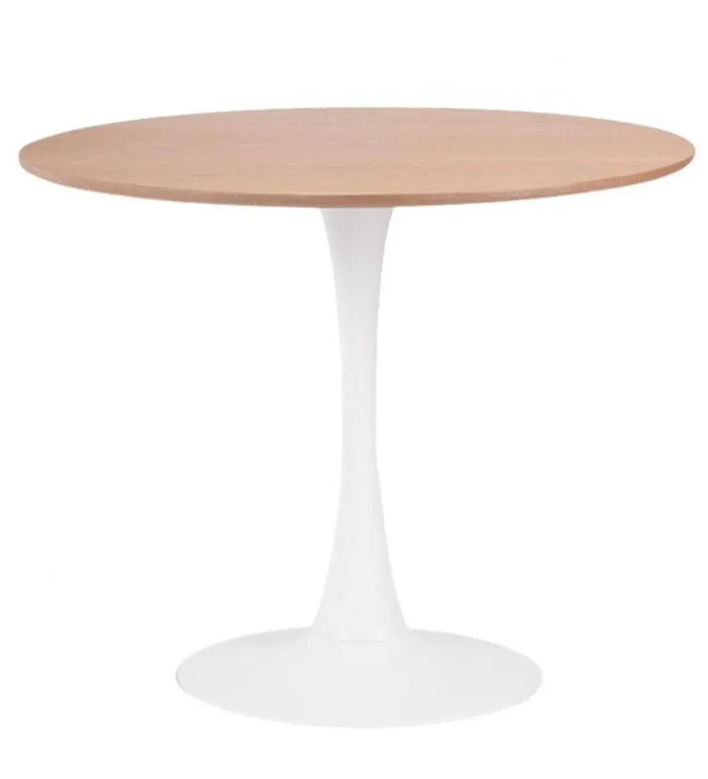 Mesa Tulip madera 80 cm l Base Blanca