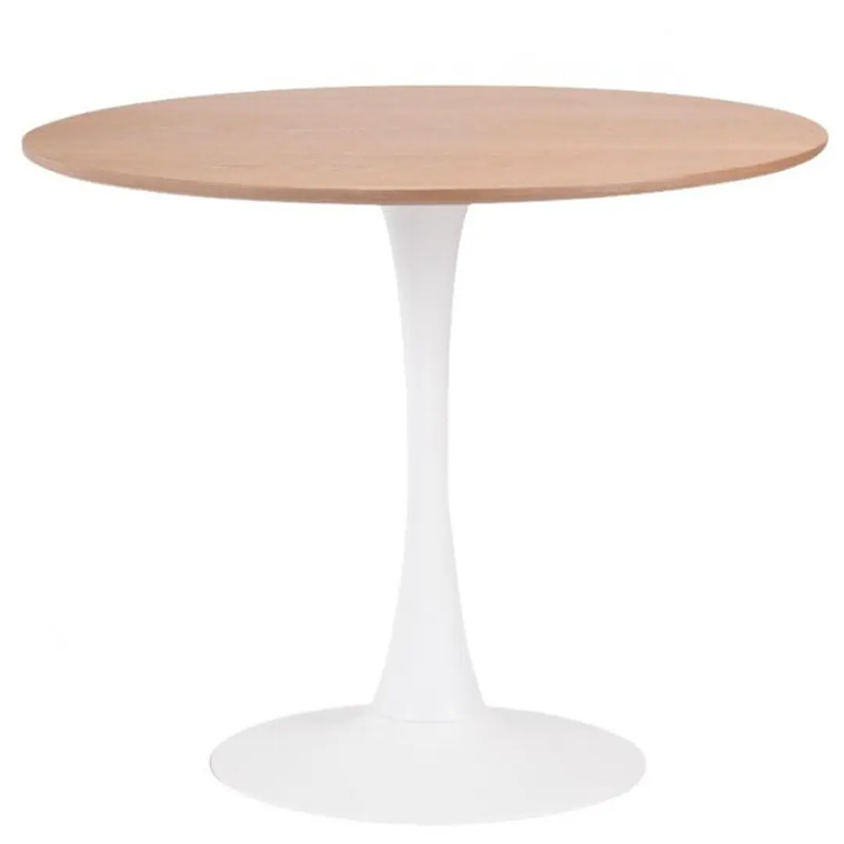 Mesa Tulip madera 80 cm l Base Blanca 1