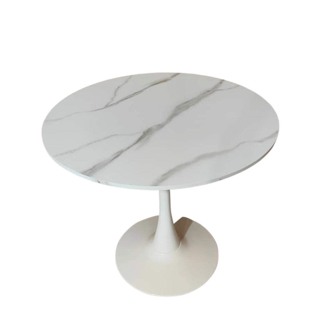 Comedor Bretaña blanco redondo 100 cm con 4 Sillas Wishbone madera 10