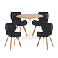 Comedor Preston redondo madera 80 cm con 4 Sillas Mariposas Rubik Wood Velvet - Miniatura 2