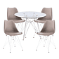 Comedor Iron redondo vidrio 80 cm y 4 Sillas Tulip Iron - Miniatura 1
