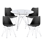 Comedor Iron redondo vidrio 100 cm y 4 Sillas Tulip Iron - Miniatura 3