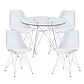 Comedor Iron redondo vidrio 100 cm y 4 Sillas Tulip Iron - Miniatura 2