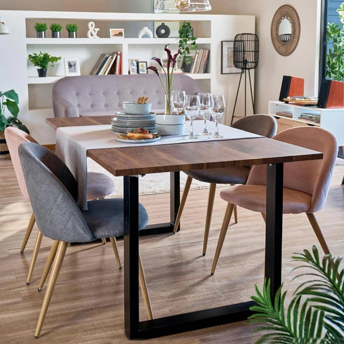 Mesa rectangular Industrial 160x90 cm madera oscura 5