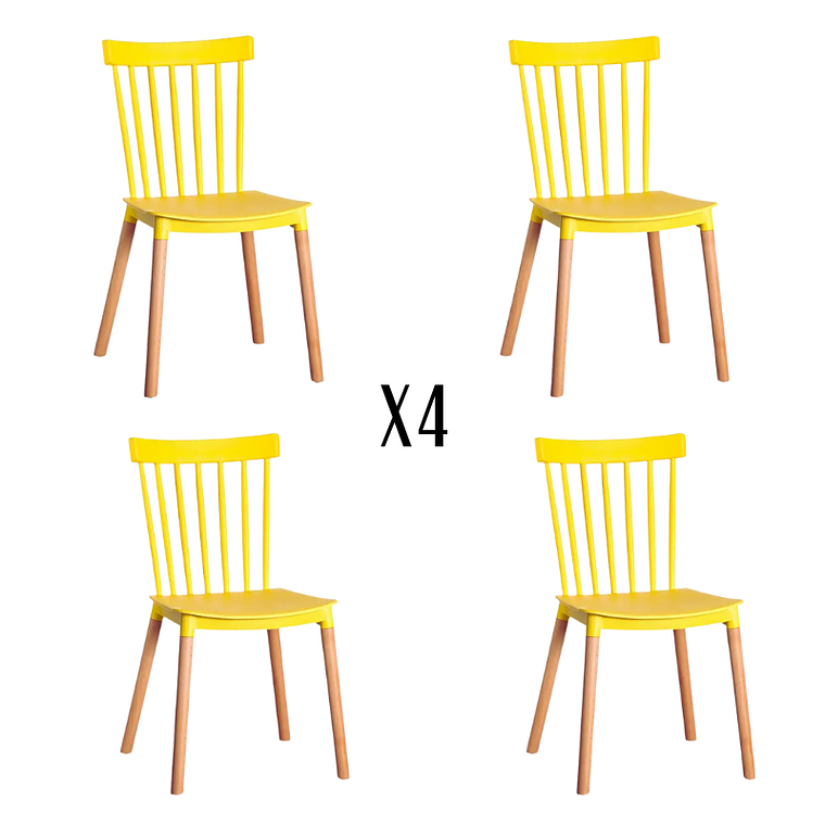 Comedor Rochefort rectangular vidrio 140x90 cm con 4 Sillas Windsor 5