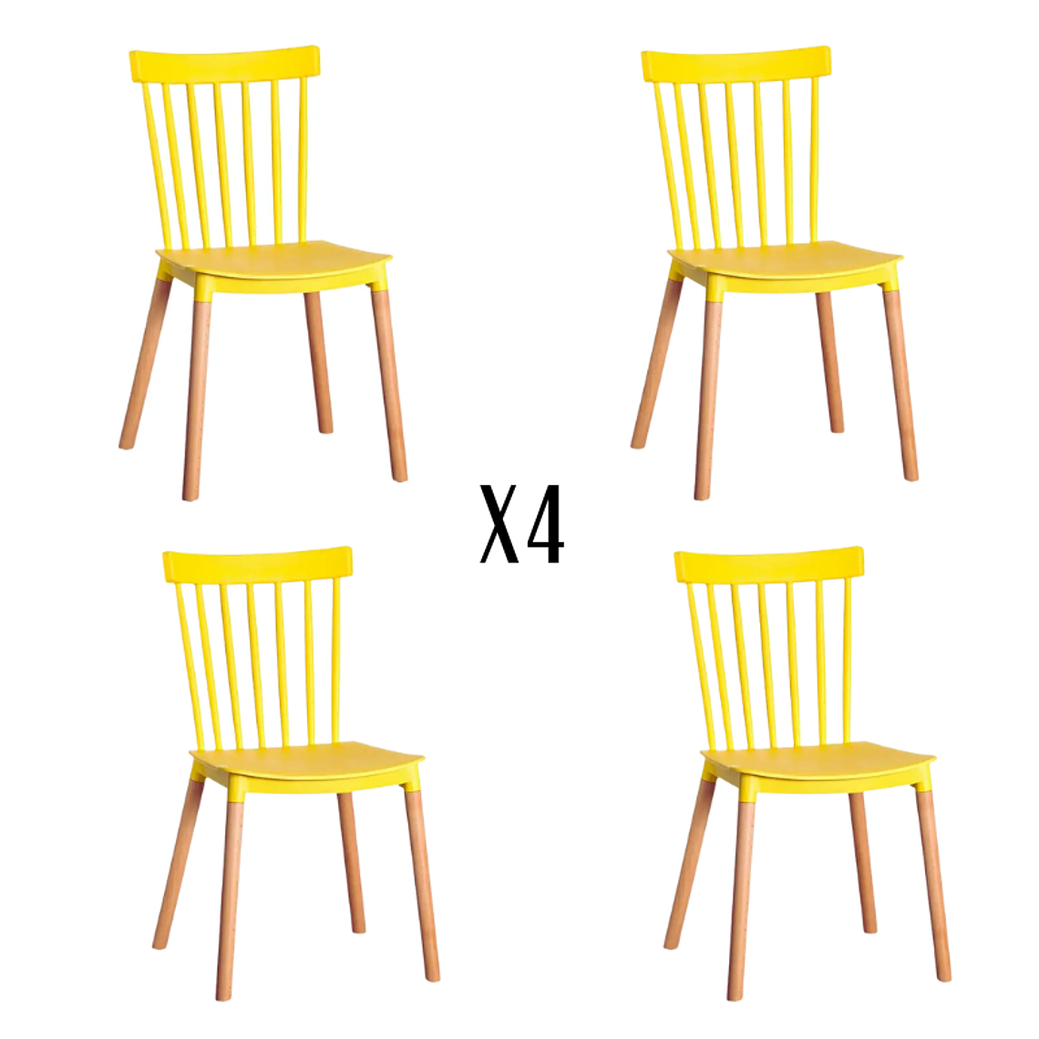 Comedor Babel blanco redondo 80 cm con 4 Sillas Windsor 6