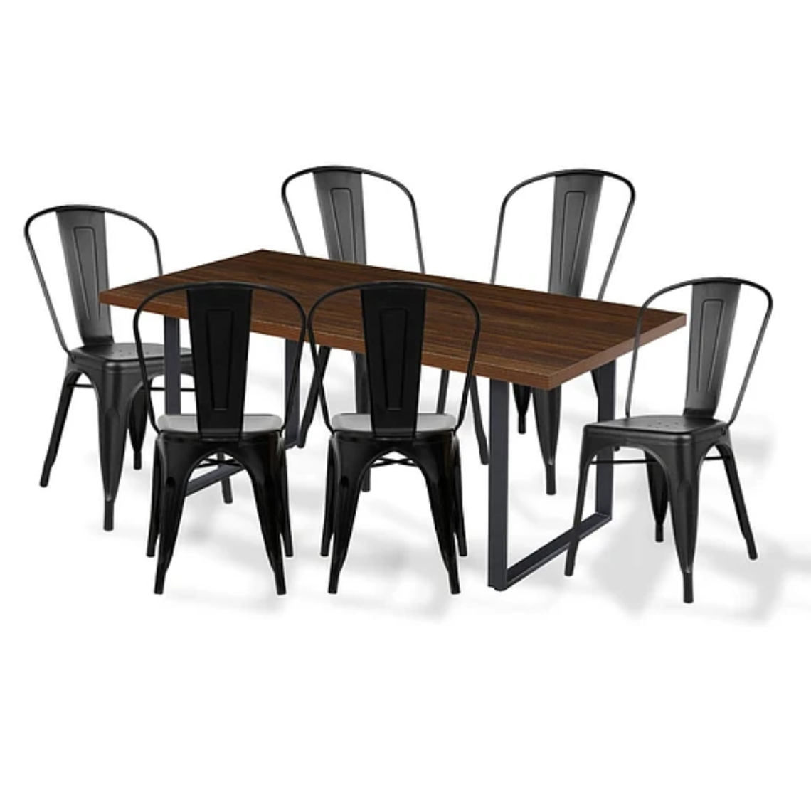 Comedor Bolton rectangular 160x90 cm con 6 Sillas Tolix 2