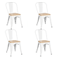 Pack 4 Sillas Tolix con asiento madera clara - Miniatura 3