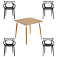 Comedor Lucca cuadrado madera 80x80 cm con 4 Sillas Master - Miniatura 1