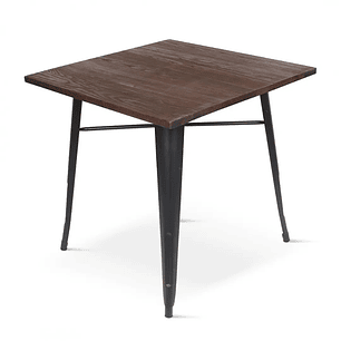 Mesa Tolix negra cuadrada 70x70 cm
