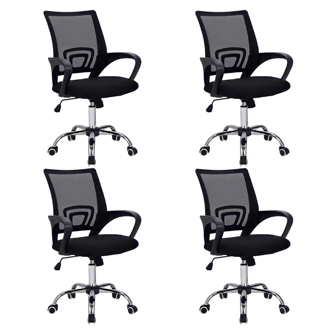 Pack 4 Sillas de Oficina Escritorio Ergonómicas 1