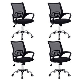 Pack 4 Sillas de Oficina Escritorio Ergonómicas