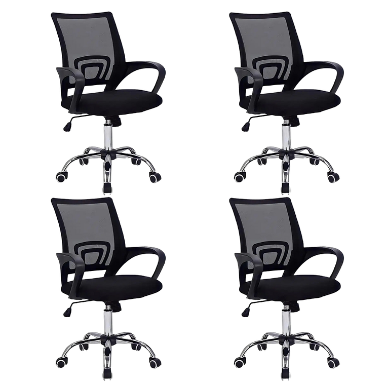 Pack 4 Sillas de Oficina Escritorio Ergonómicas 1