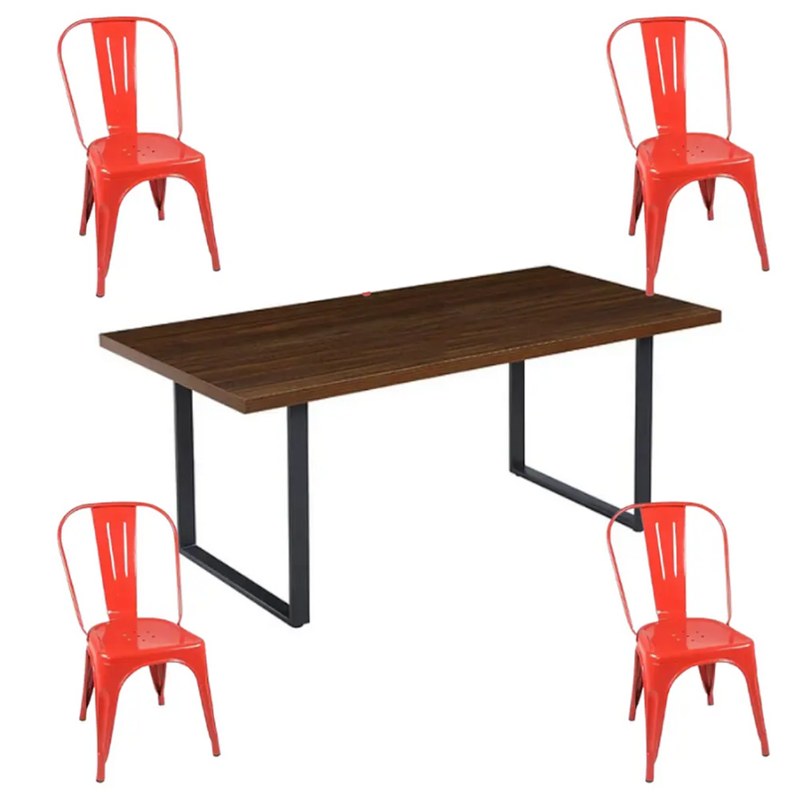 Comedor Bolton rectangular 160x90 cm con 4 Sillas Tolix 3