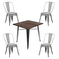 Comedor Phuket cuadrado 80x80 cm con 4 Sillas Tolix - Miniatura 3