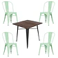Comedor Phuket cuadrado 80x80 cm con 4 Sillas Tolix - Miniatura 6