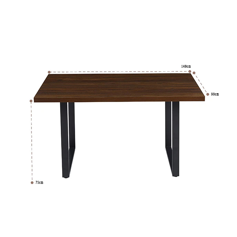 Comedor Bolton rectangular 140x90 cm con 4 Sillas Tolix 8