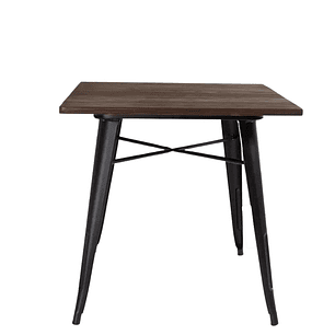 Comedor Bari cuadrado 70x70 cm con 4 Sillas de terraza Rostock