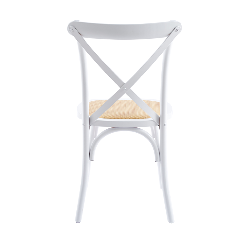 Silla Crossback Danubio madera rattan blanca 4