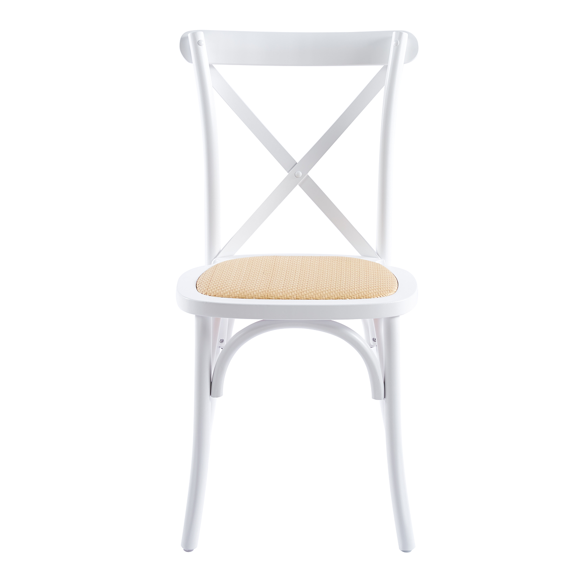 Silla Crossback Danubio madera rattan blanca 2