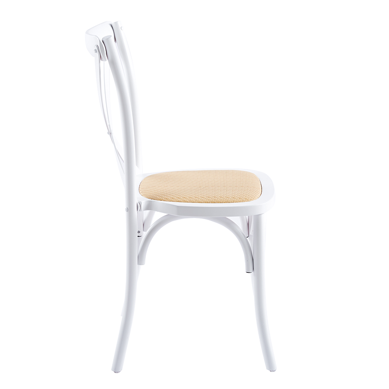 Silla Crossback Danubio madera rattan blanca 3