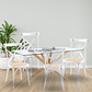 Comedor Acra rectangular vidrio 140x80cm con 4 Silla Crossback Danubio madera rattan - Miniatura 3