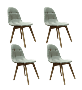 Pack 4 Sillas Buckle Velvet