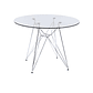 Comedor Bari redondo vidrio 80 cm con 4 Silla Breda Velvet gris - Miniatura 5