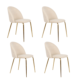 Pack 4 Sillas breda gold velvet