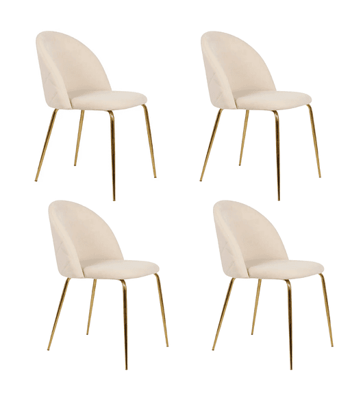 Pack 4 Sillas breda gold velvet